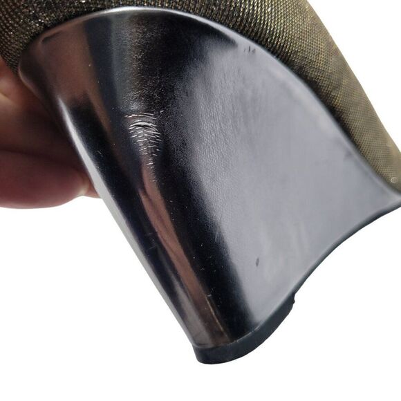 Bandolino Womens BDTufflove Wedge 11 Heel Metallic Silver Sparkle Peep Toe Glam - Picture 4 of 11